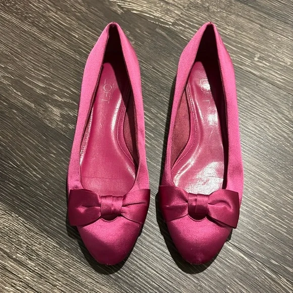 Hot pink bow ballet flats - Picture 1 of 7